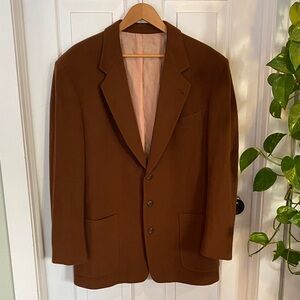 Vintage Hunt Club Cashmere Wool Camel Brown Men's Blazer Business Casual